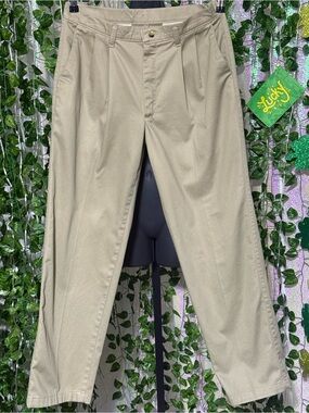 Timber Creek Wrangler Men's Pleated Chinos in Light Khaki size 32 x 30